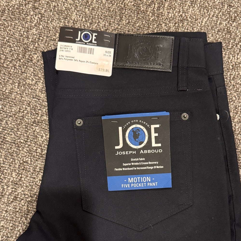 JOSEPH ABBOUD NAVY CLASSIC FIT CASUAL PANTS